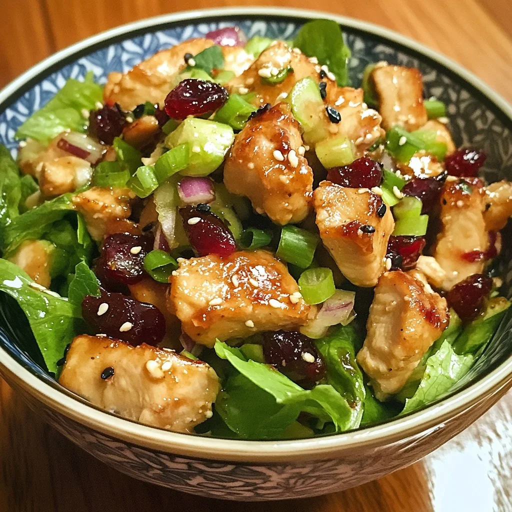 Asian Chicken Cranberry Salad with fresh ingredients and vibrant colors