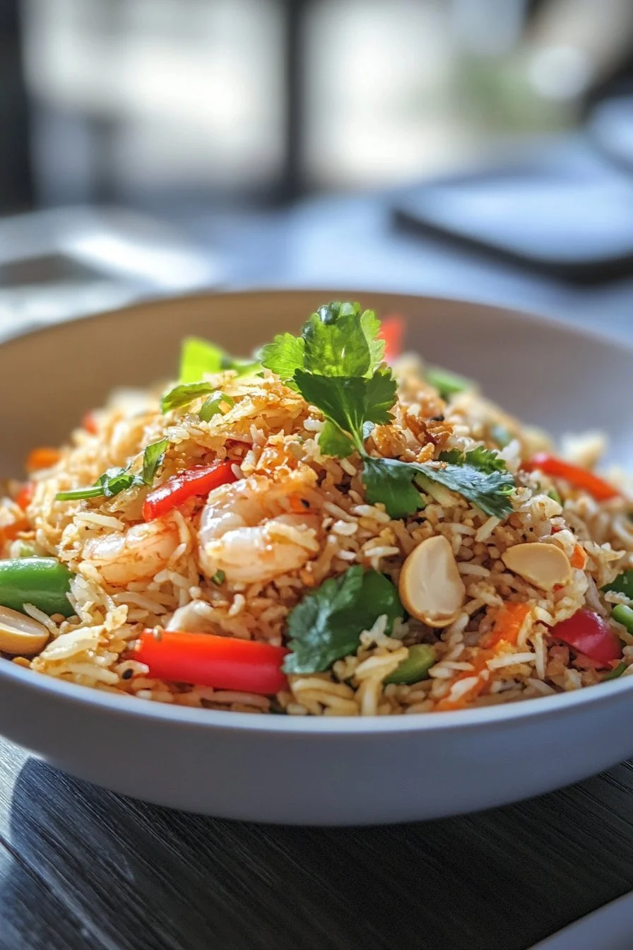 Asian Crispy Rice Salad with Peanut Sesame Dressing