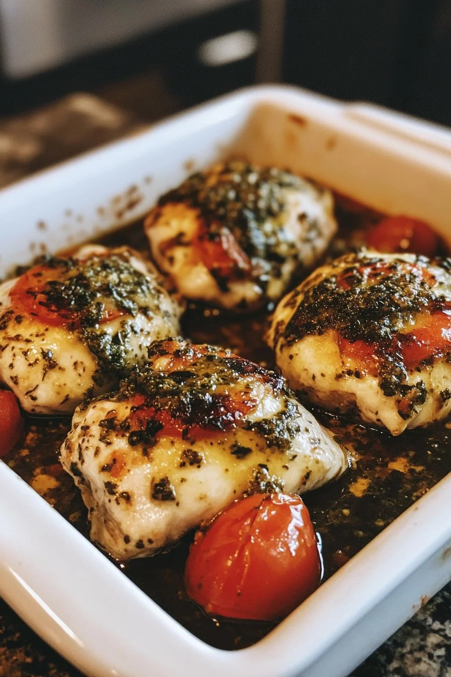 Baked Pesto Caprese Chicken