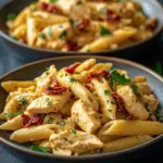 Delicious Marry Me Chicken Pasta served with fresh herbs and Parmesan cheese