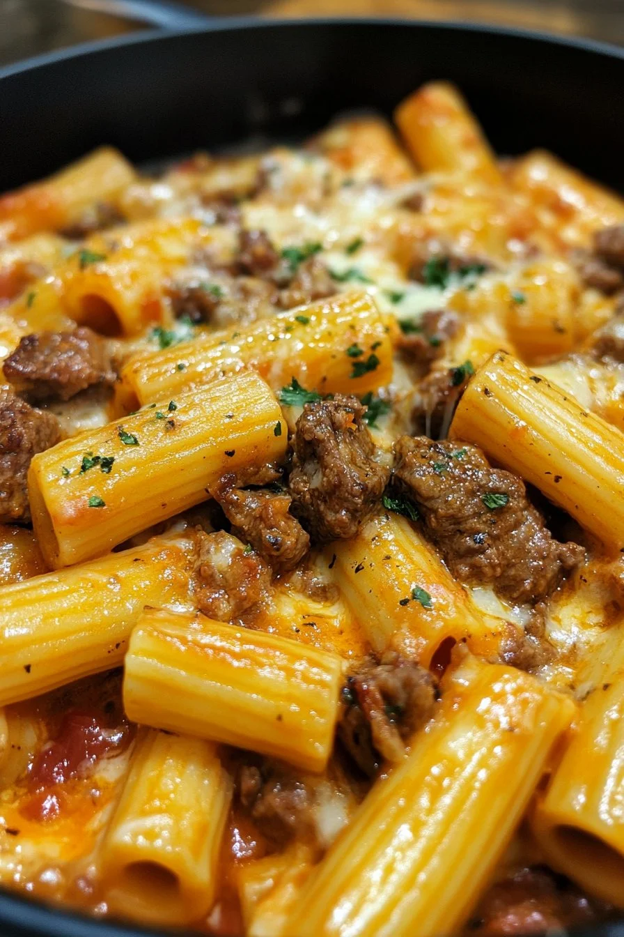 Cajun Cheesy Steak Rigatoni