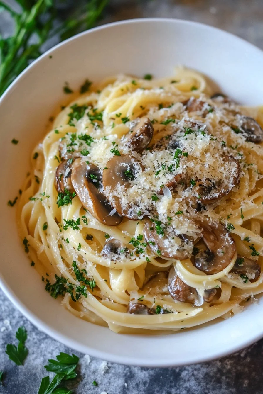 Caramelized Leek and Mushroom Gruyere Pasta