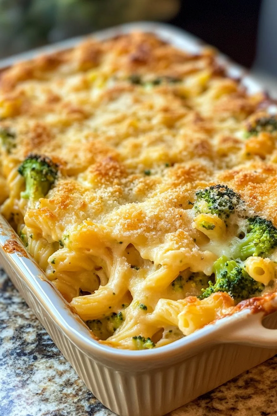 Cheesy Broccoli Chicken Pasta Bake