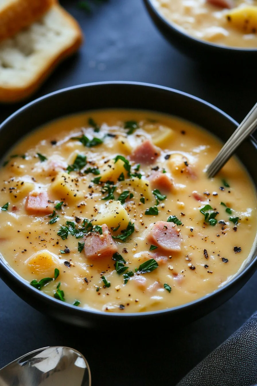 Cheesy Ham and Potato Soup