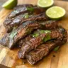 Marinated citrus skirt steak ready for grilling
