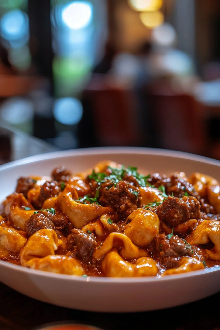 Cracked Garlic Steak Tortellini in Creamhouse Sauce Bliss