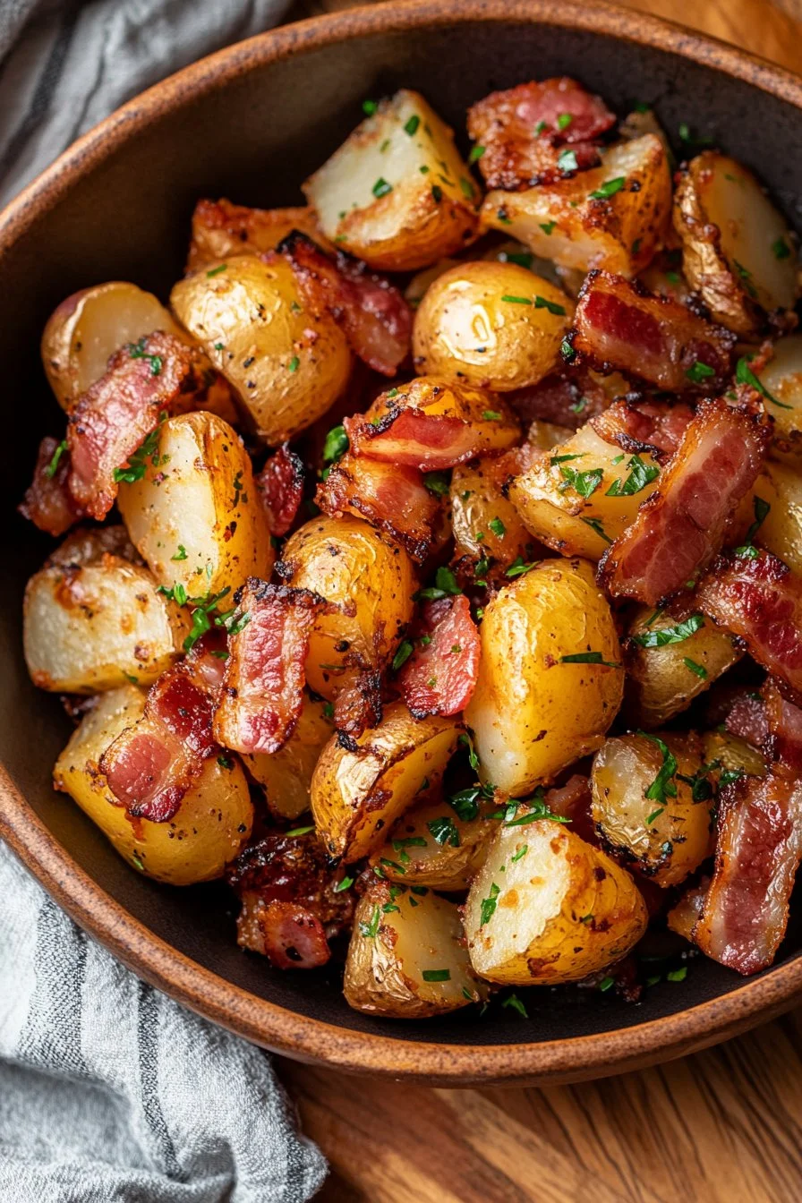 Crispy Bacon Honey Roasted Potatoes