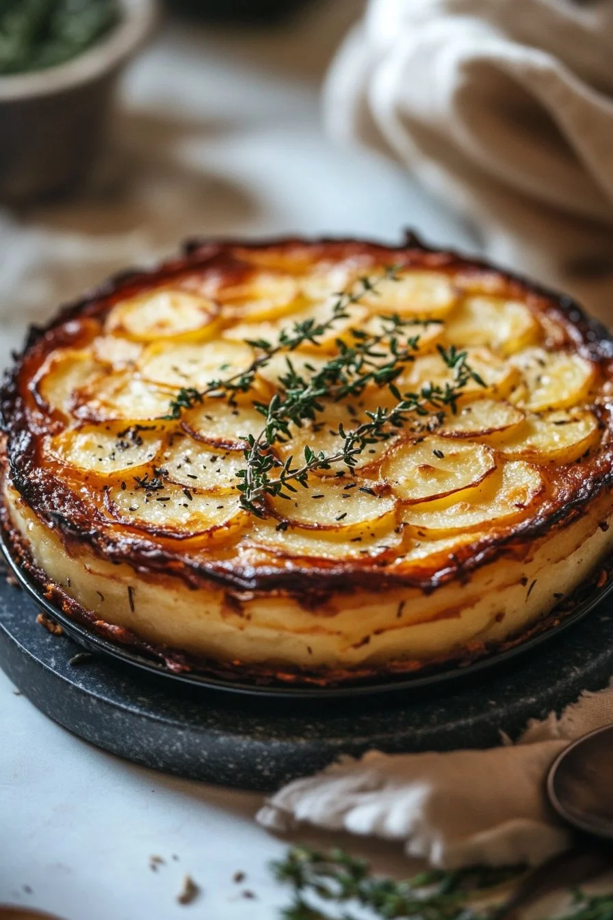 Crispy Balsamic Thyme Potato Torte Recipe Card