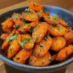 Delicious crispy smashed carrots served as a healthy side dish