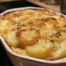 Baked Dauphinoise Potatoes with creamy layers and golden crust