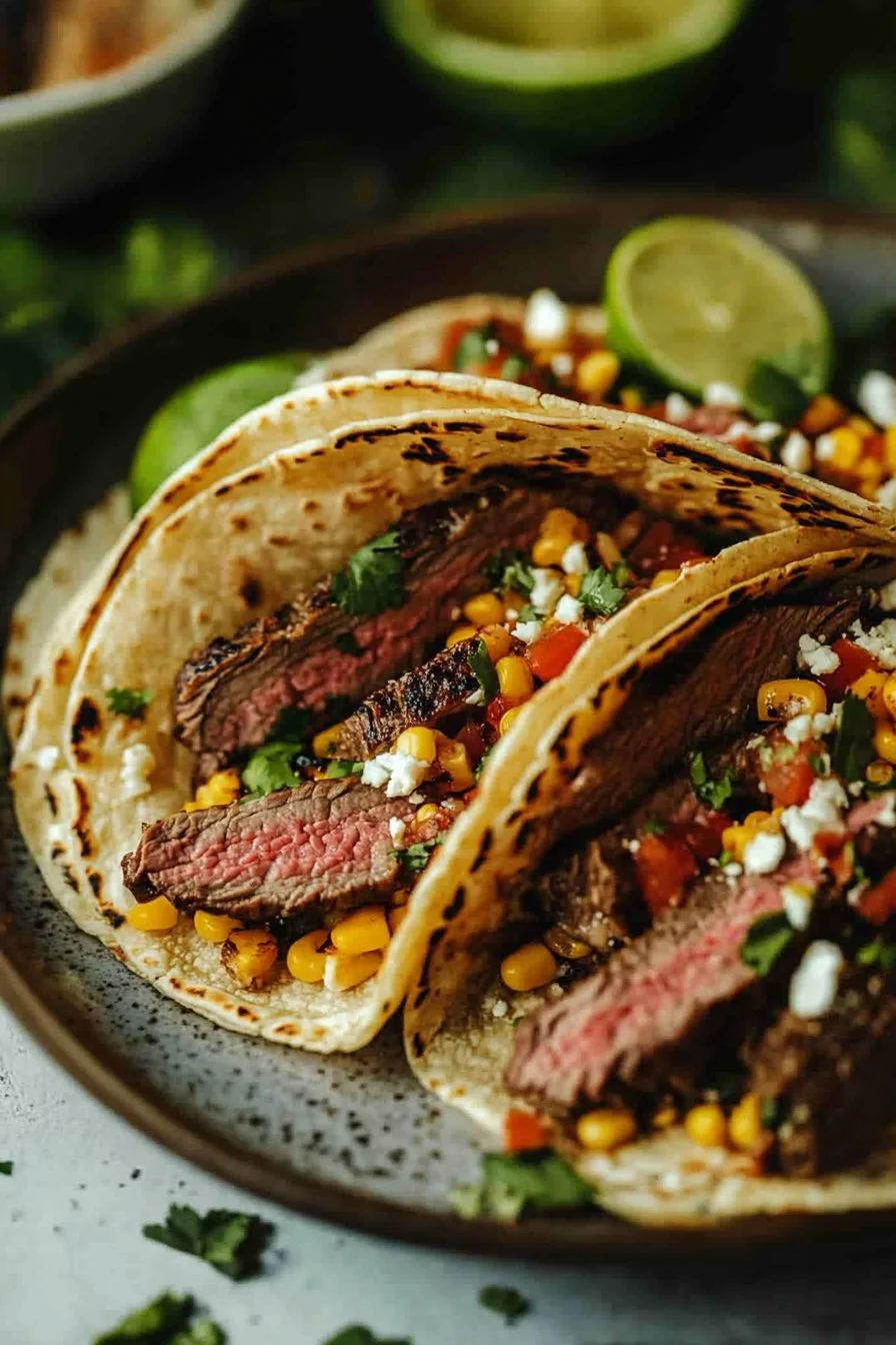 Easy Steak Tacos with Street Corn Topping