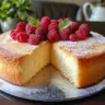 Delicious and easy yogurt cake slice on a plate