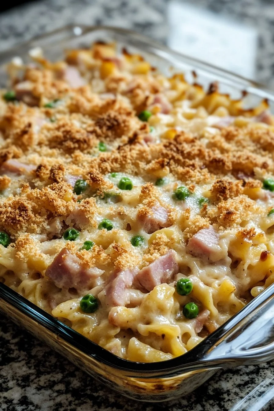 Ham and Noodle Casserole with Leftover Ham
