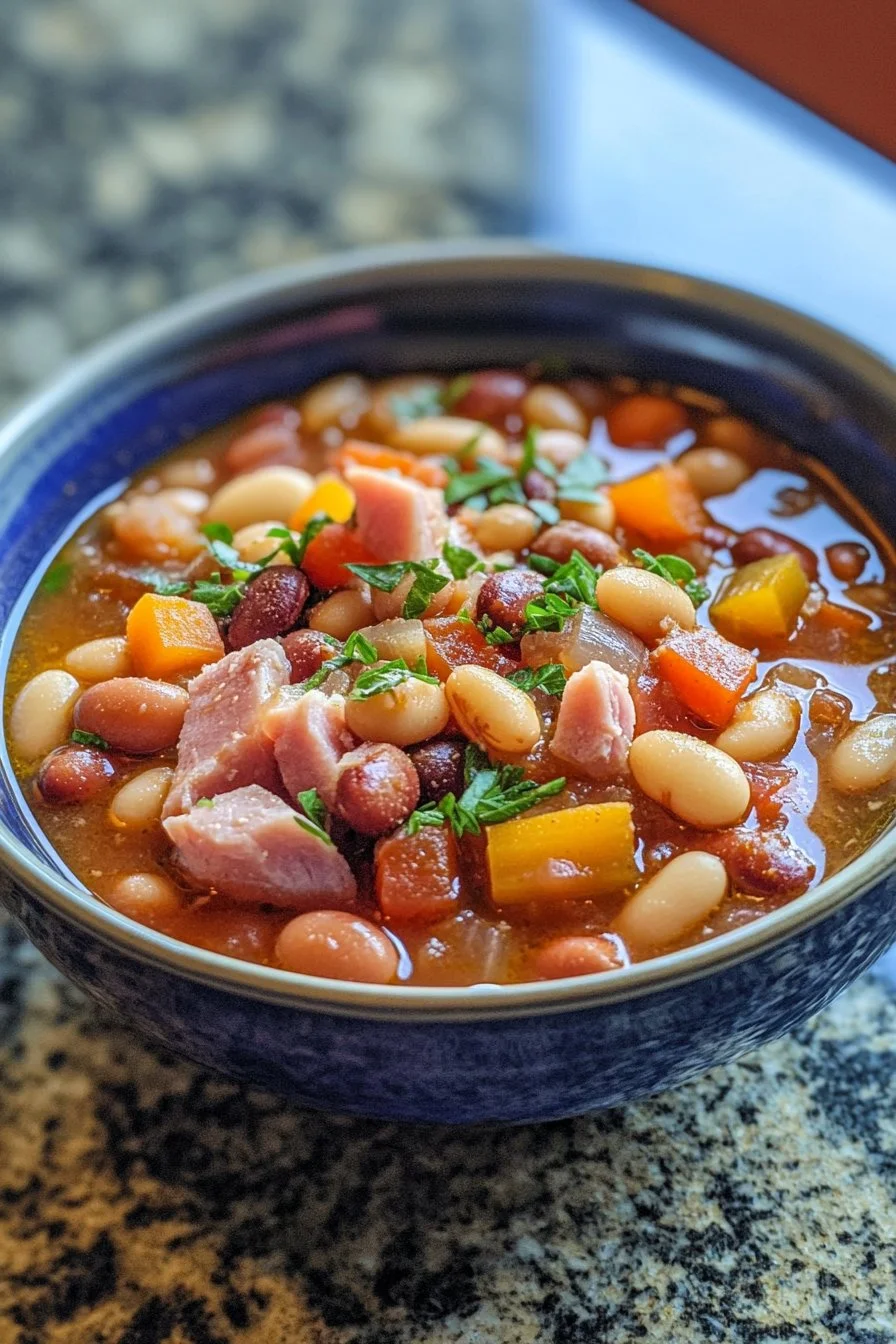 Hearty Ham and Bean Soup with Leftover Ham Bone