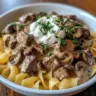 Delicious plate of Beef Stroganoff made using Ina Garten's recipe