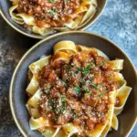 Delicious Instant Pot Lamb Ragu served with pasta