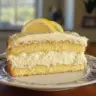 Delicious Italian lemon cream cake with creamy lemon filling and fresh zest