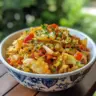 Delicious Jamaican cabbage dish served in a colorful bowl