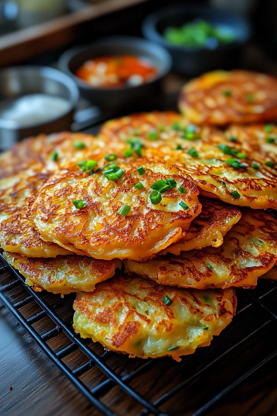 Korean Cheese Potato Pancakes (Gamjajeon)