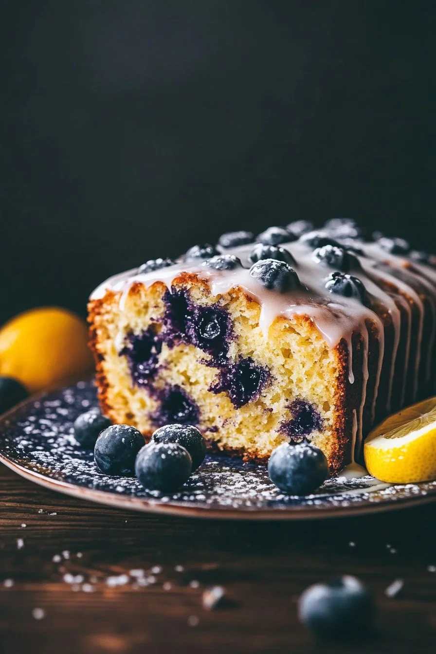 Lemon Blueberry Loaf with Lemon Glaze