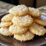 Delicious Lemon Coconut Cheesecake Cookies on a plate