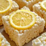Delicious lemon rice krispy treats topped with lemon zest.