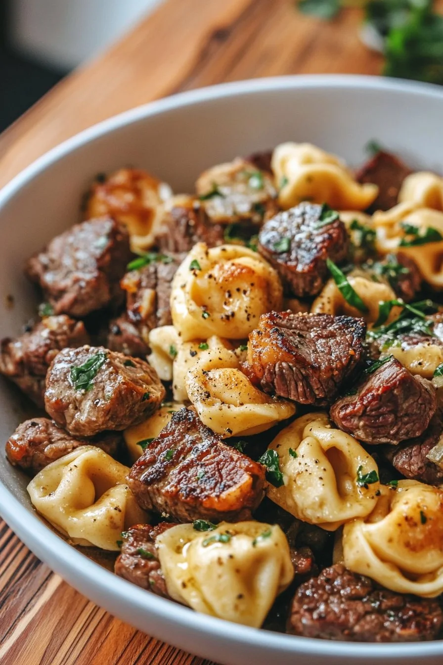 One-Pan Cowboy Butter Tortellini Steak Bites Recipe