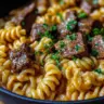 One-Pot Creamy Spicy Garlic Butter Steak & Pasta dish