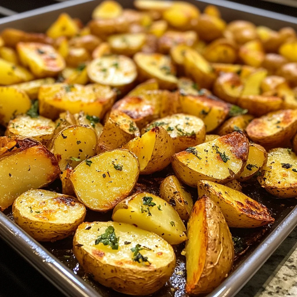 Deliciously crispy oven-roasted potatoes served in a bowl.