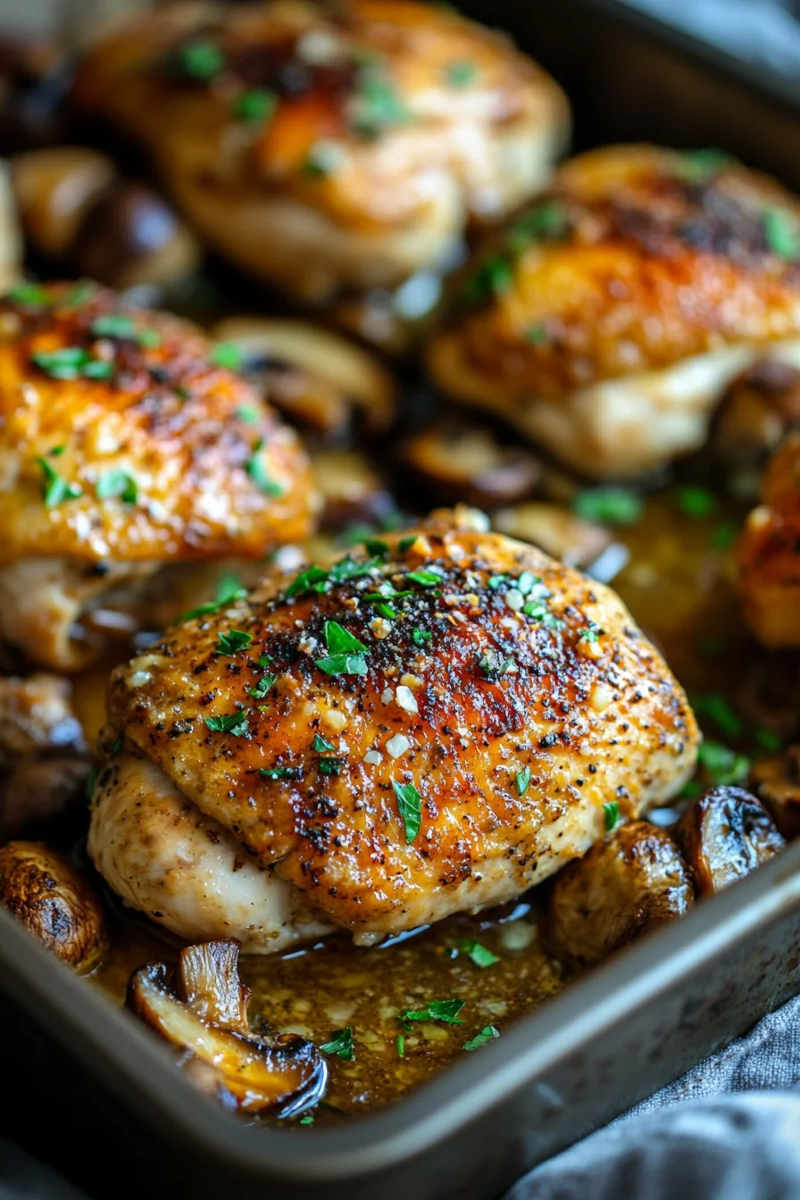 Parmesan-Garlic Mushroom Chicken Recipe