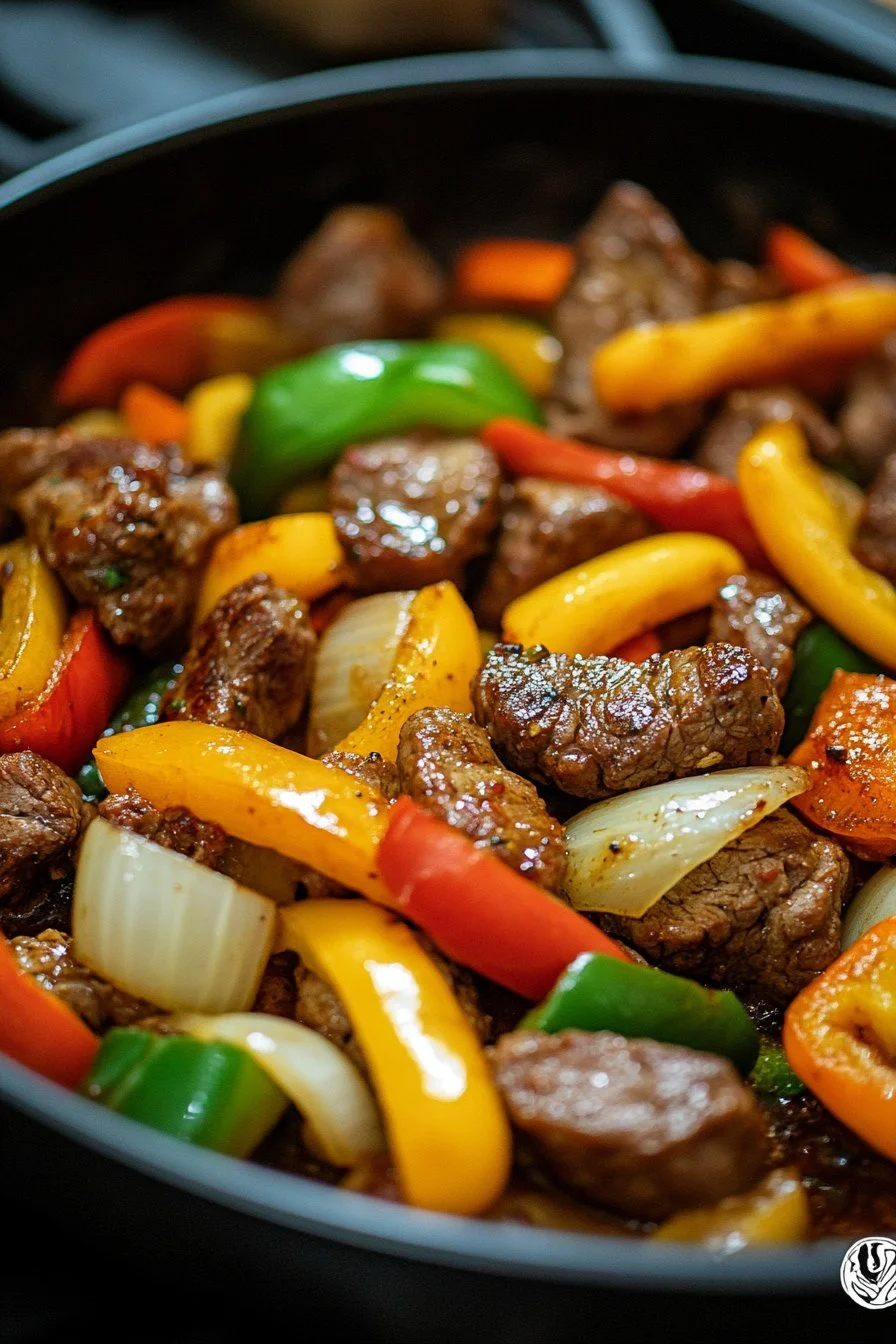 Pepper Steak with Bell Peppers and Onion