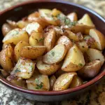 Savory Slow Cooker Lipton Potatoes in a bowl ready to serve.