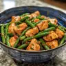 Delicious speedy chicken and green beans recipe served on a plate