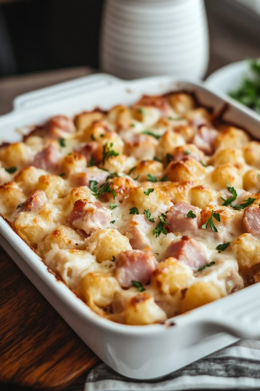 Tasty Leftover Ham and Tater Tot Casserole