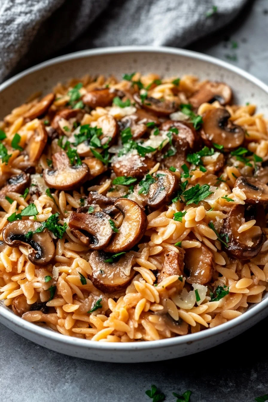 Tasty Orzo with Mushrooms