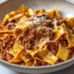 Traditional 130-year-old Italian spaghetti sauce simmering in a pot