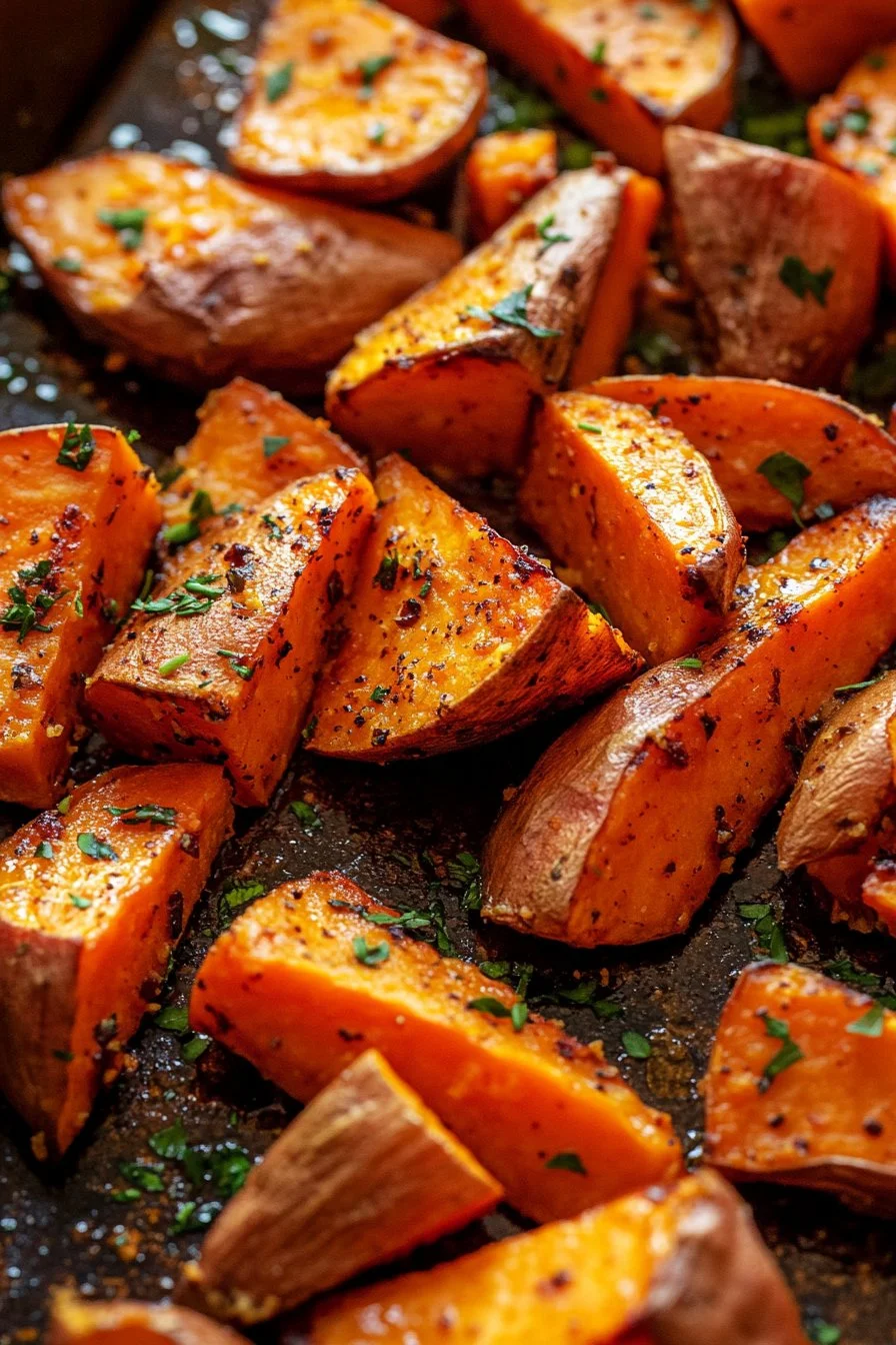 Walnut Maple Roasted Sweet Potatoes