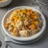 Delicious Angel Chicken and Rice Casserole served in a dish