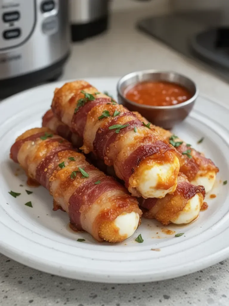 Bacon Wrapped Mozzarella Sticks