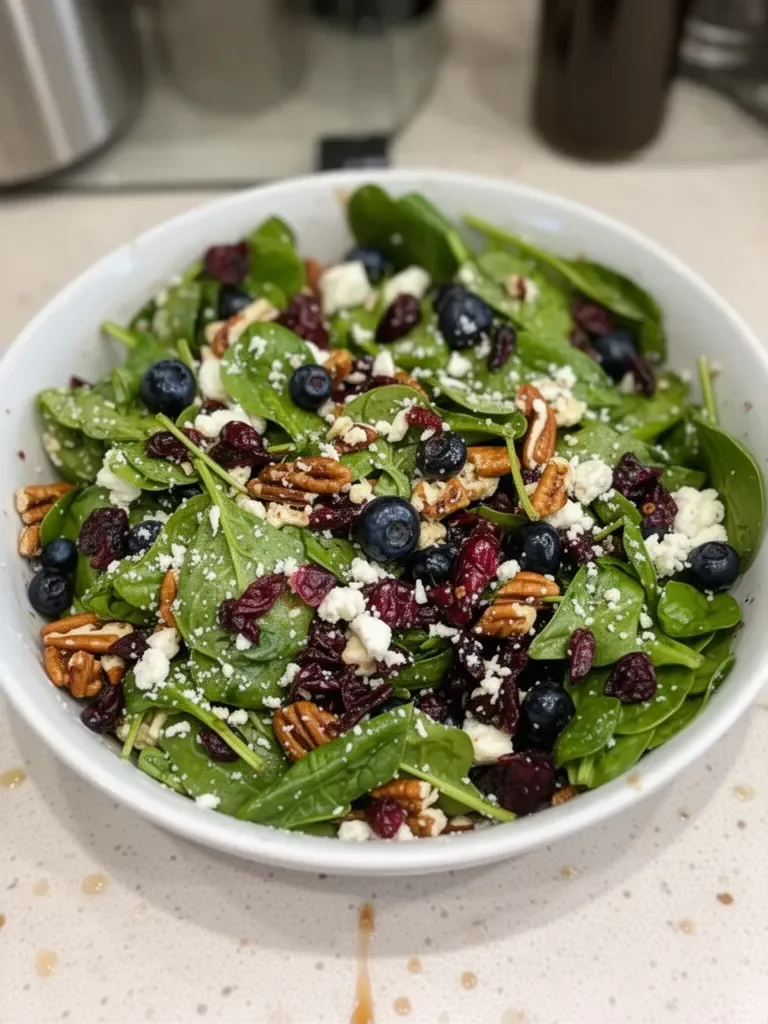 Blueberry Spinach Salad with Honey Balsamic Dressing