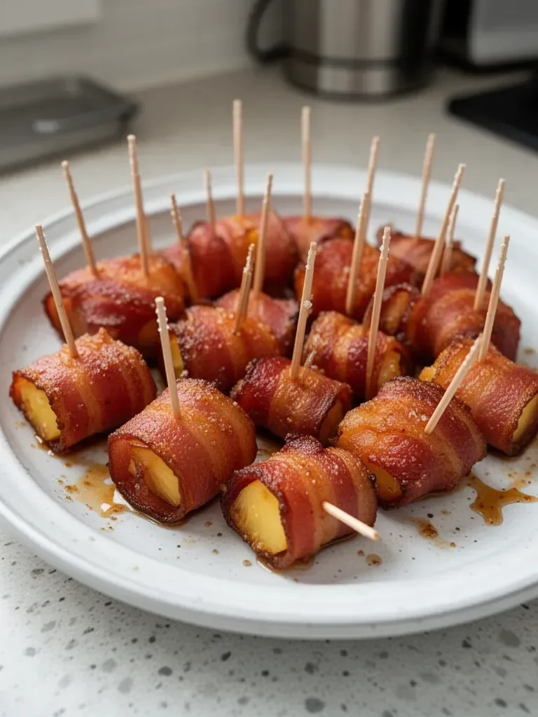 Brown Sugar Bacon Wrapped Pineapple Bites Recipe
