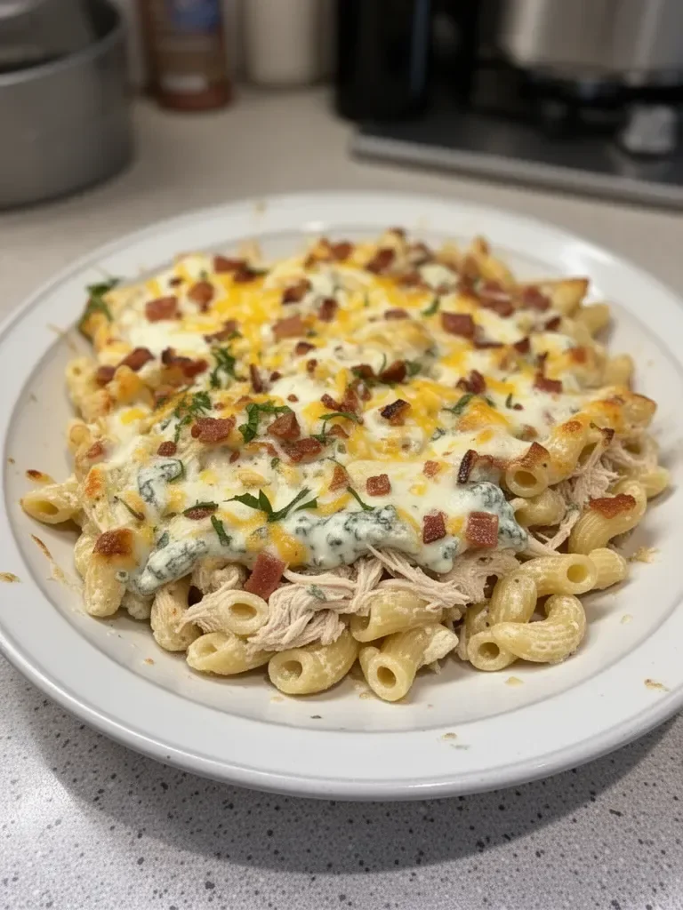 Chicken Bacon Ranch Pasta Casserole