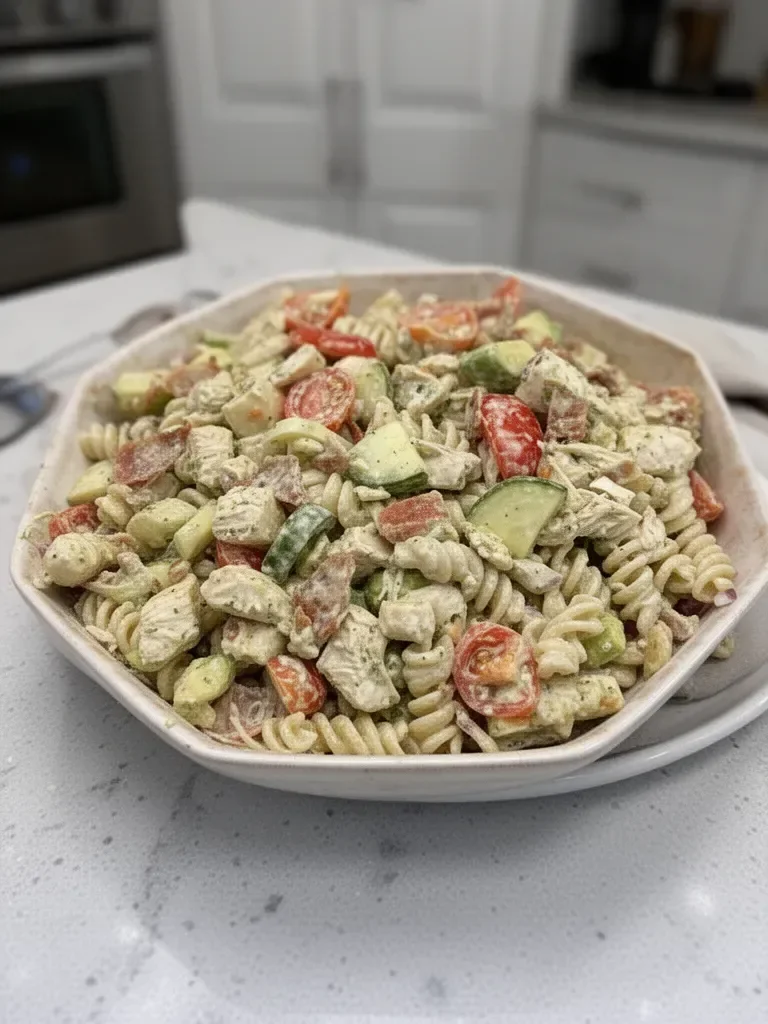 Chicken Bacon Ranch Pasta Salad