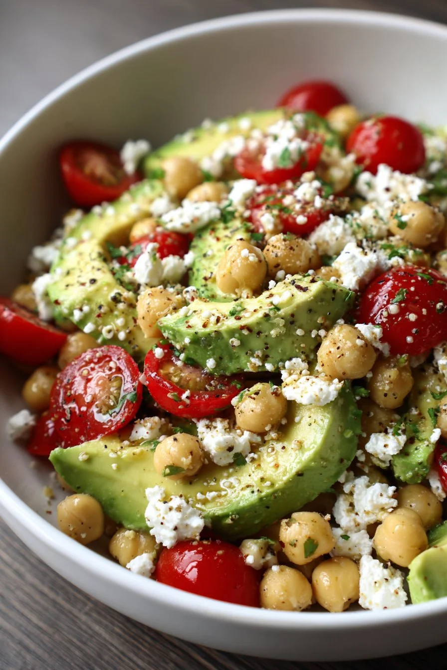 Chickpea Feta Avocado Salad