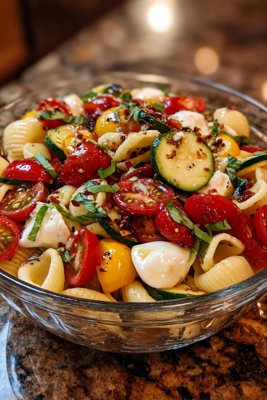 Colorful Caprese Pasta Salad