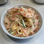 Delicious crab salad with fresh crab meat and crisp vegetables