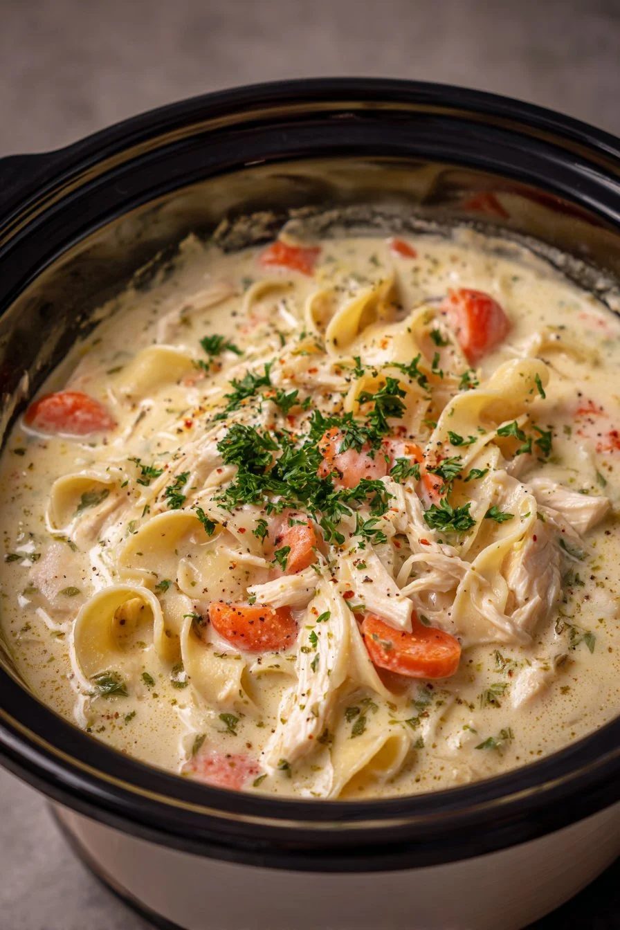 Crockpot Creamy Chicken Noodle Soup