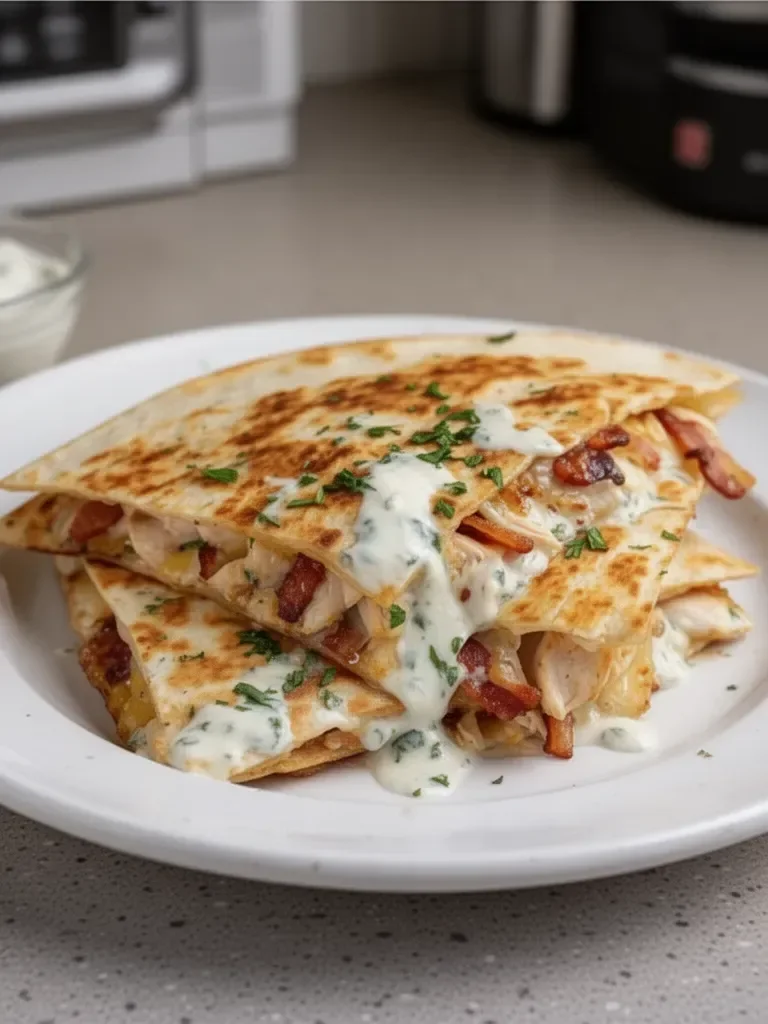 Easy Chicken Bacon Ranch Quesadilla