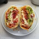 Delicious easy meal prep BLT wraps with bacon, lettuce, and tomatoes