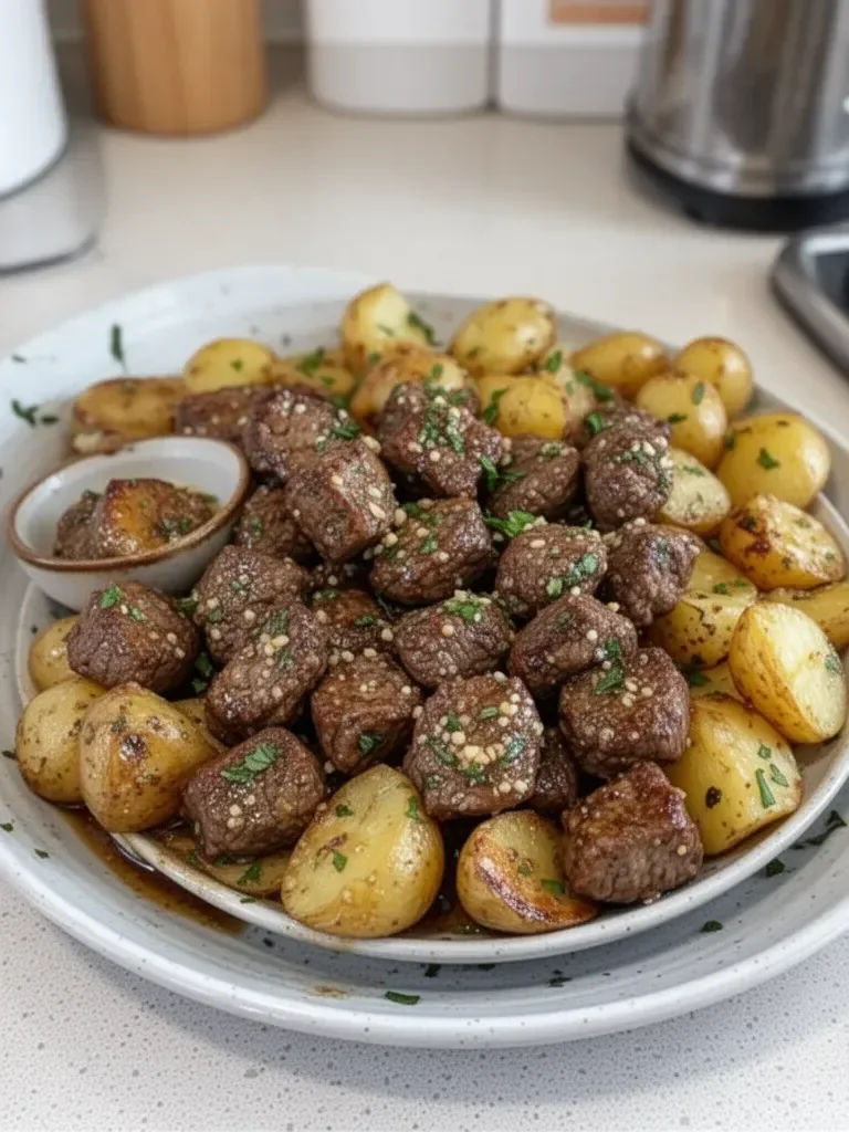 Garlic Butter Beef Bites with Potatoes